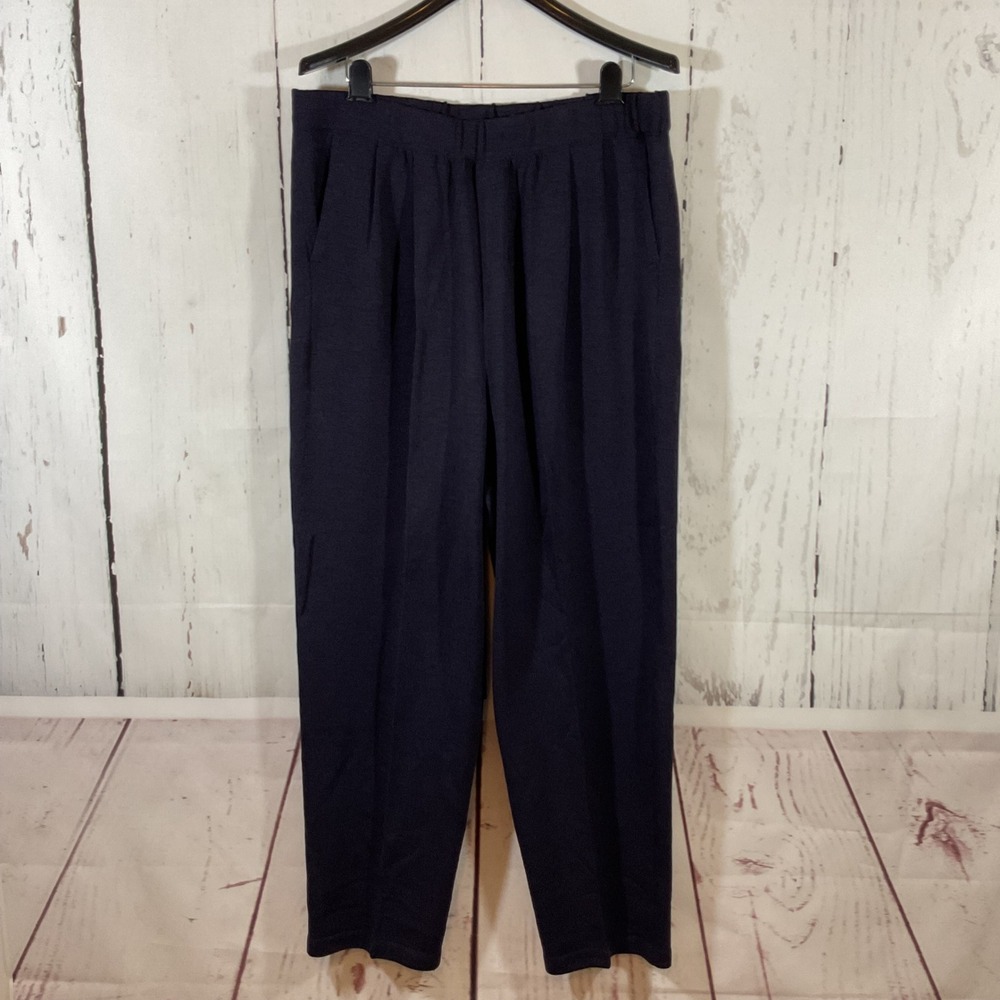 Toula Wool Blend Santana Knit Pull On Dress Pants Women‎ 18 Relaxed Purple